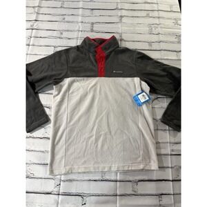 Columbia Steens Mountain Half Snap Fleece Pullover Men's Medium Red Gray White